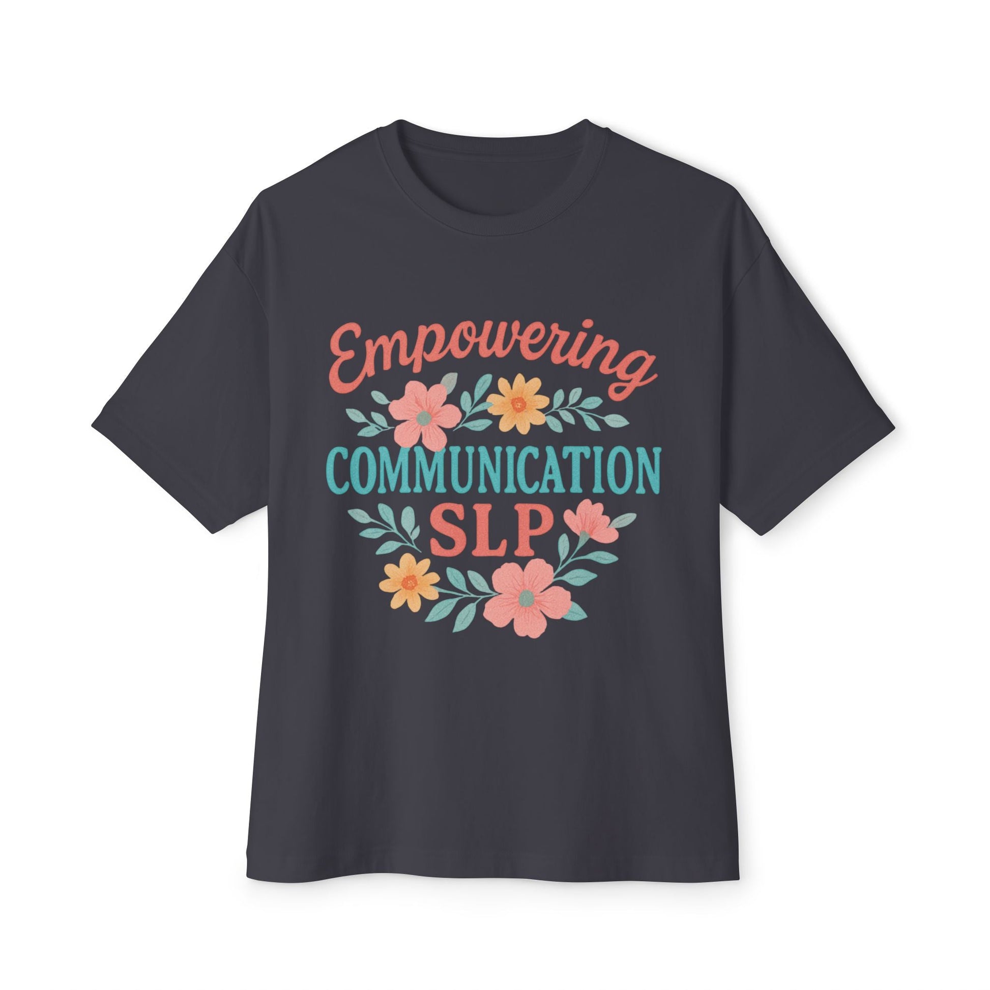 Empowering Communication Boxy Tee - Dark Grey / XS - T-Shirt