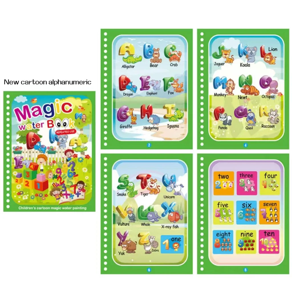 Magic water book montessori toys are reusable colored books magical water paintings children’s puzzle toys - random