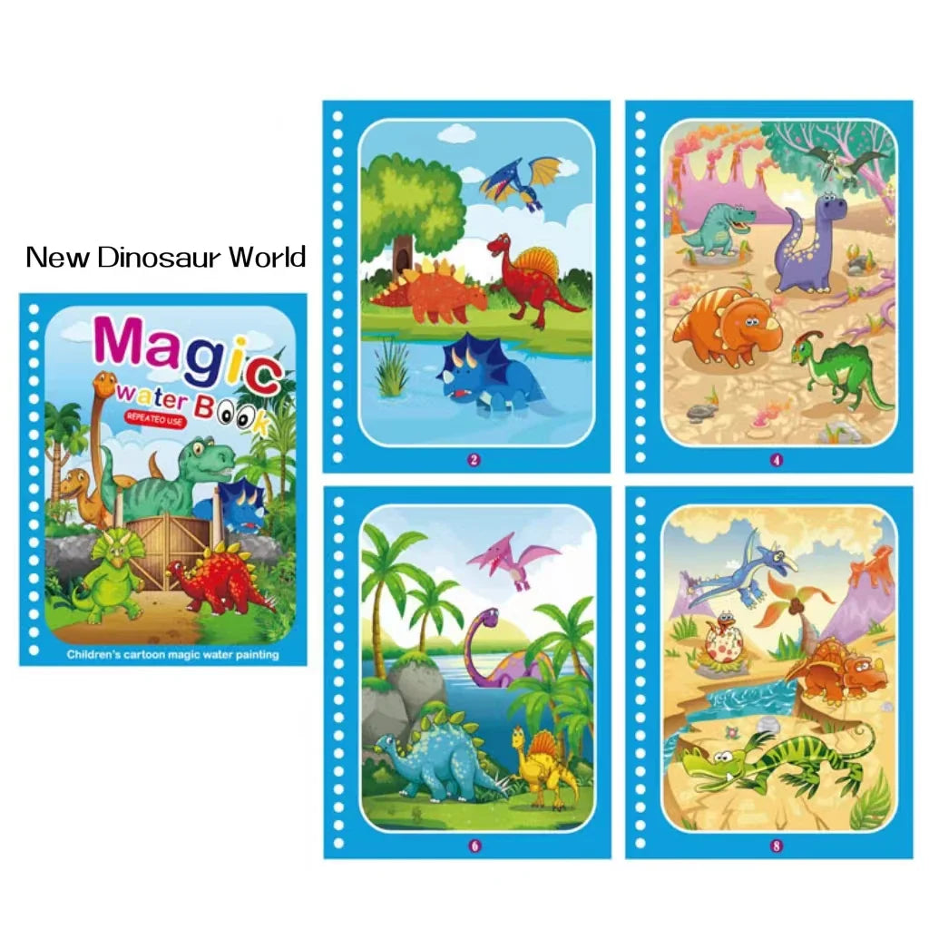 Magic water book montessori toys are reusable colored books magical water paintings children’s puzzle toys - random