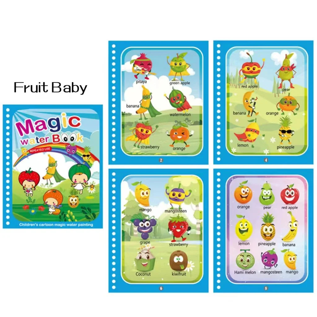 Magic water book montessori toys are reusable colored books magical water paintings children’s puzzle toys - random