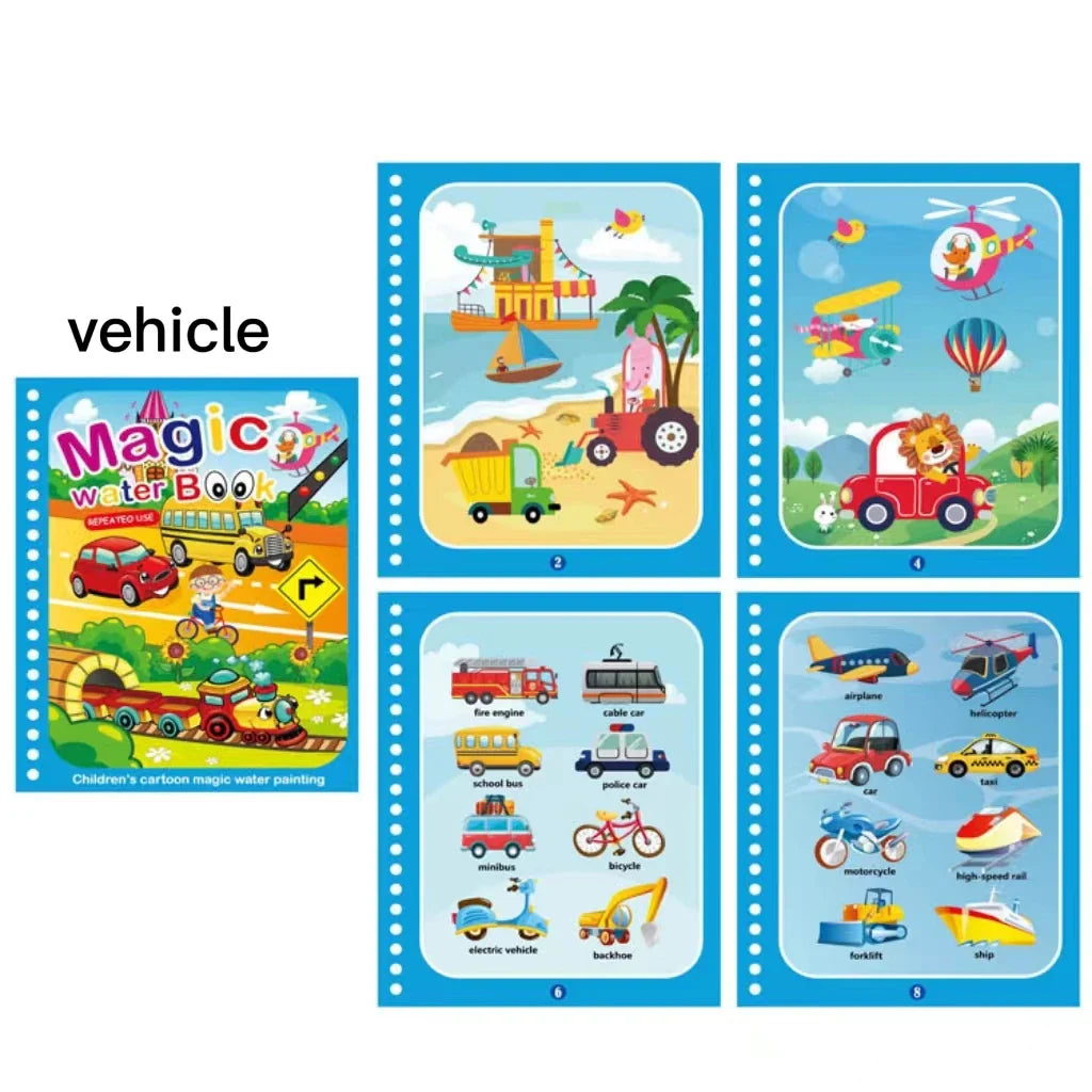 Magic water book montessori toys are reusable colored books magical water paintings children’s puzzle toys - random