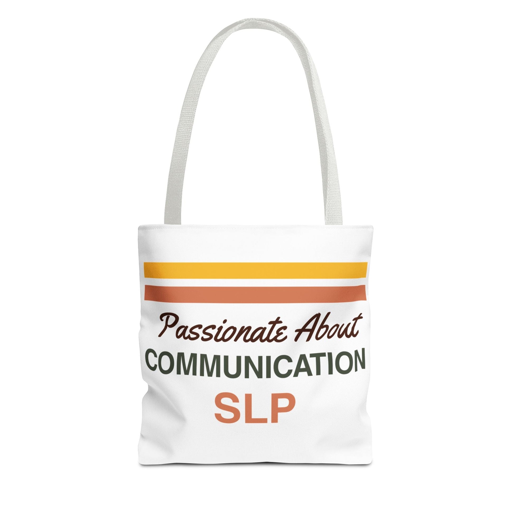 Passionate About Communication SLP Tote Bag - Perfect Gift for Speech-Language Pathologists - 13’’ × 13’’ / White - Bags