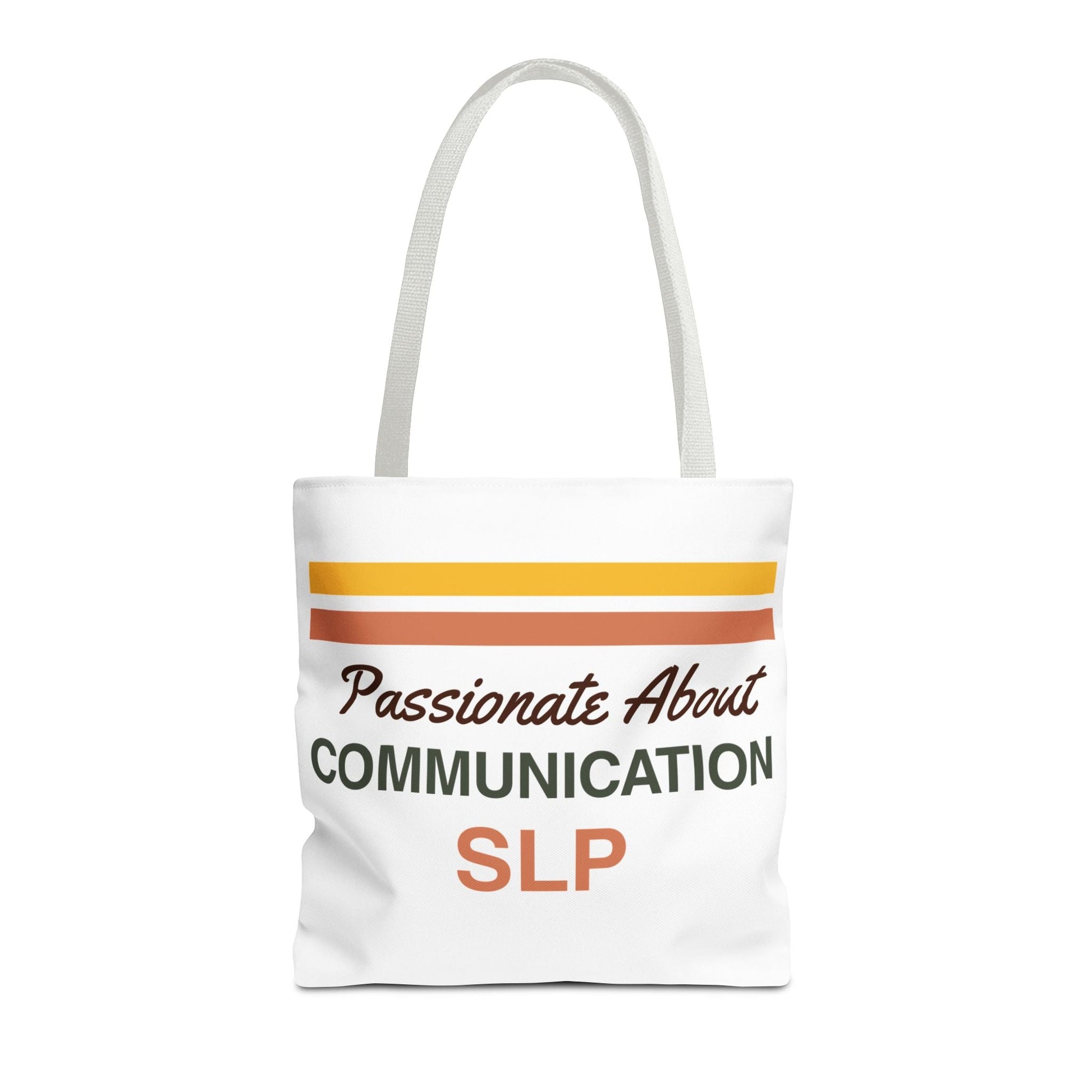 Passionate About Communication SLP Tote Bag - Perfect Gift for Speech-Language Pathologists - 16’’ × 16’’ / White - Bags