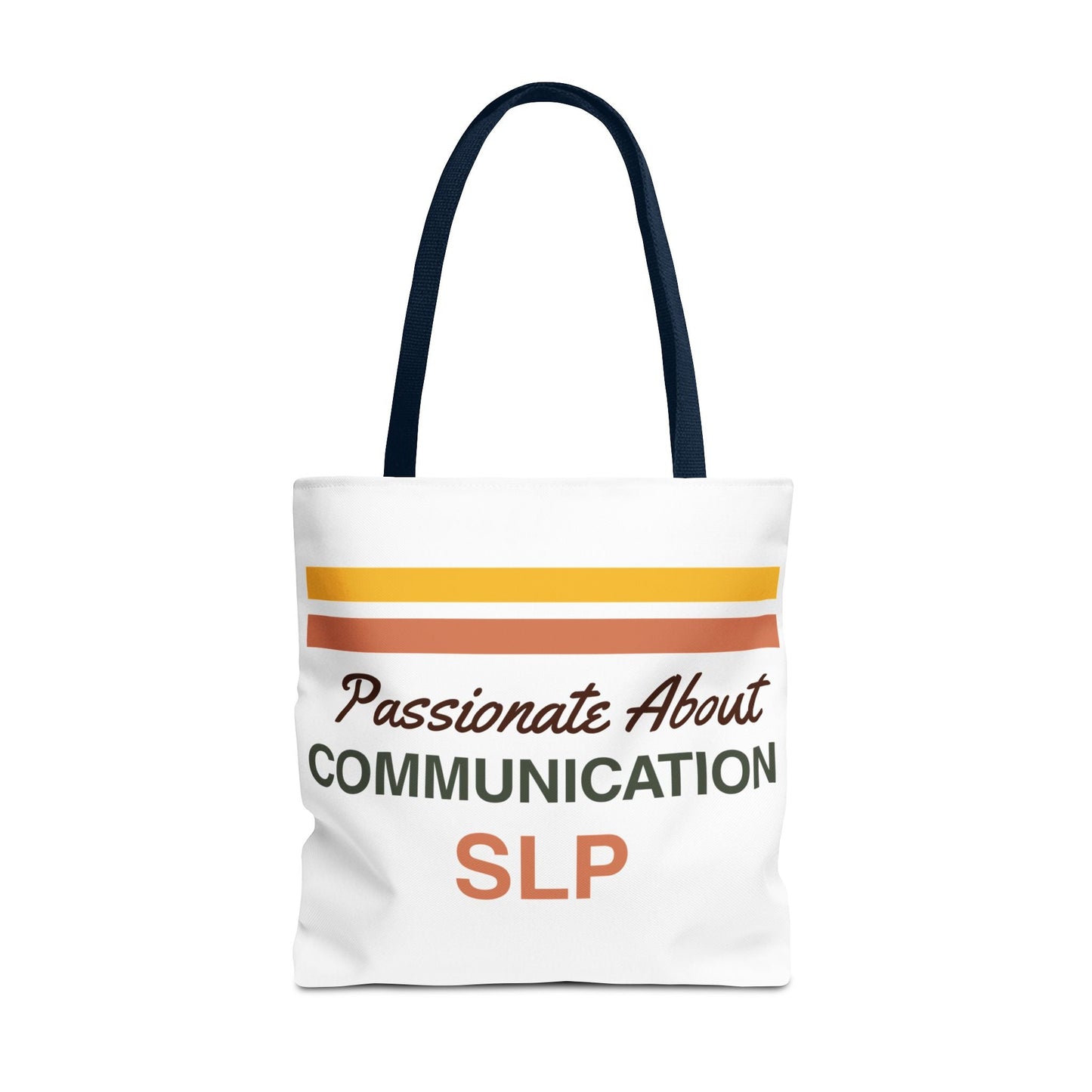 Passionate About Communication SLP Tote Bag - Perfect Gift for Speech-Language Pathologists - 18’’ × 18’’ / Navy - Bags