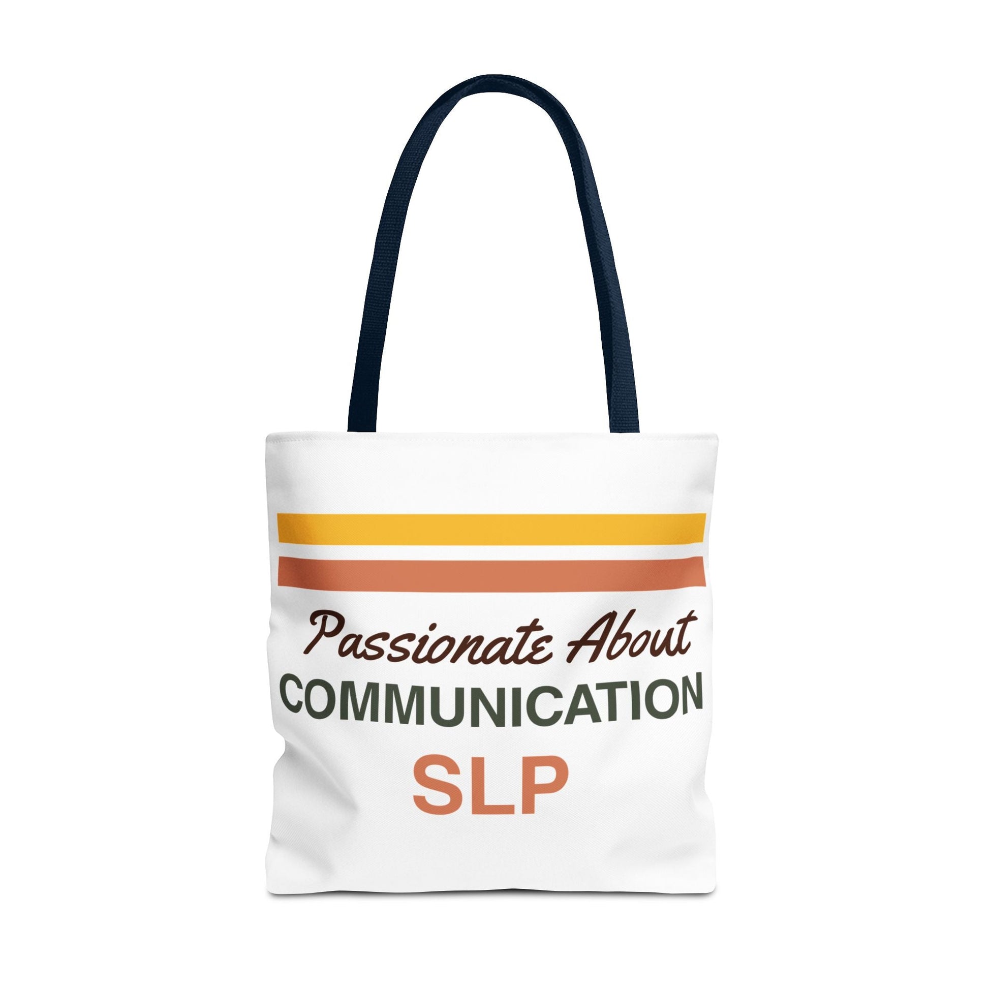 Passionate About Communication SLP Tote Bag - Perfect Gift for Speech-Language Pathologists - 18’’ × 18’’ / Navy - Bags