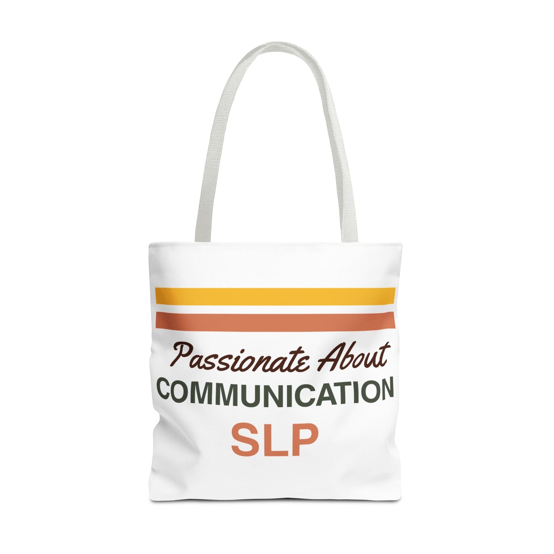 Passionate About Communication SLP Tote Bag - Perfect Gift for Speech-Language Pathologists - 18’’ × 18’’ / White - Bags