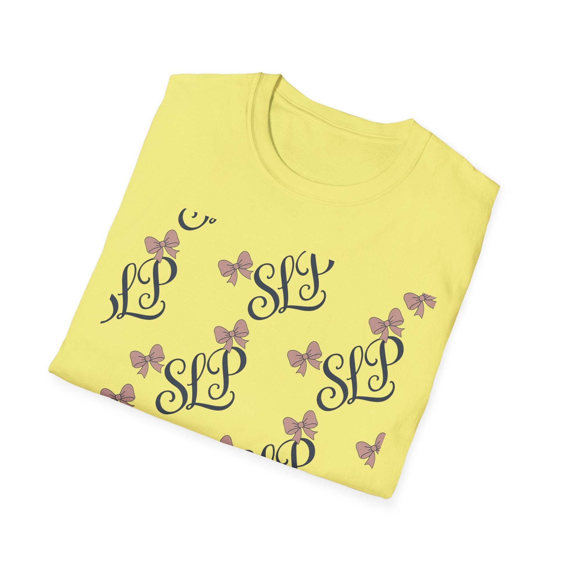 SLP Bow Tee - Softstyle T-Shirt for Speech Therapists - T-Shirt
