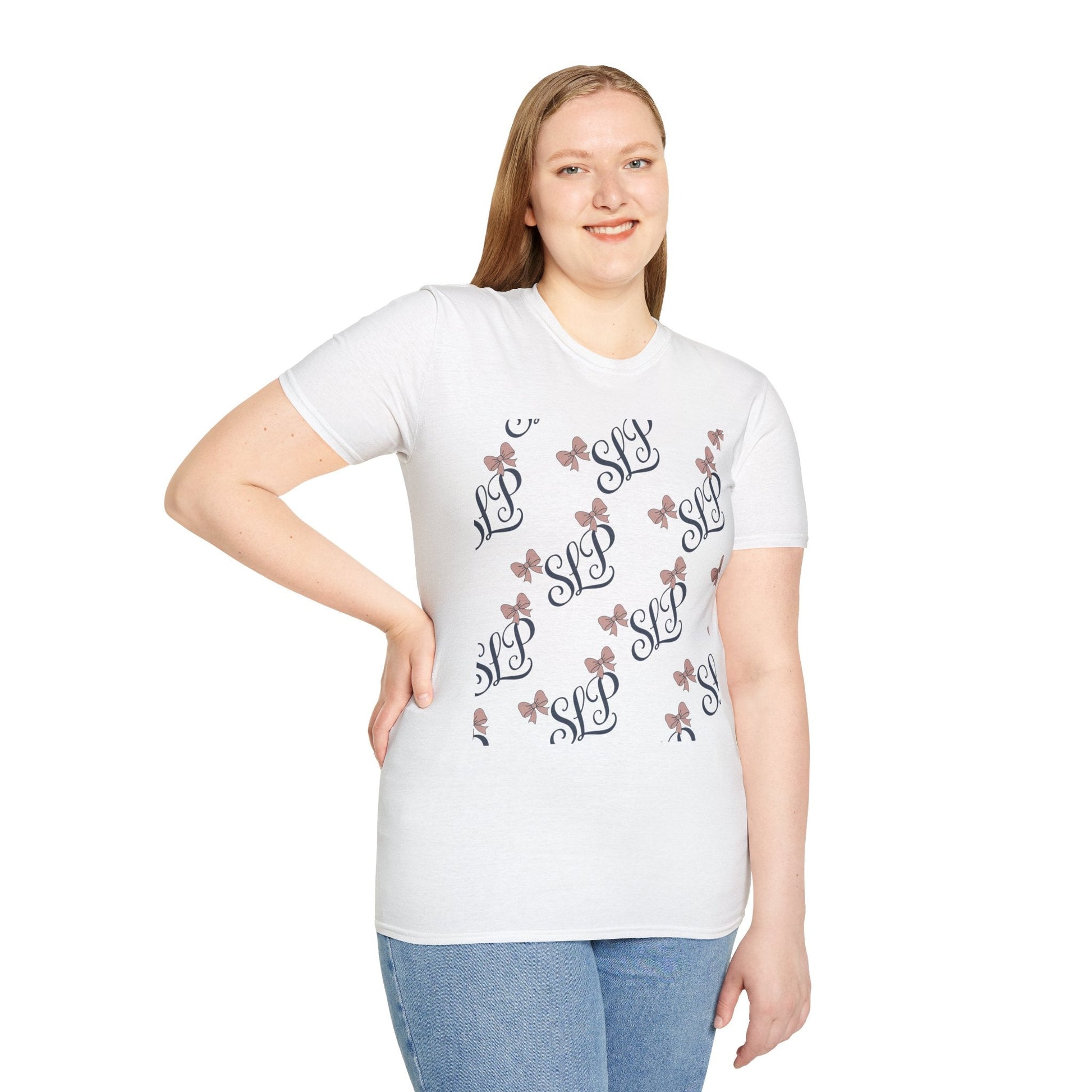SLP Bow Tee - Softstyle T-Shirt for Speech Therapists - T-Shirt