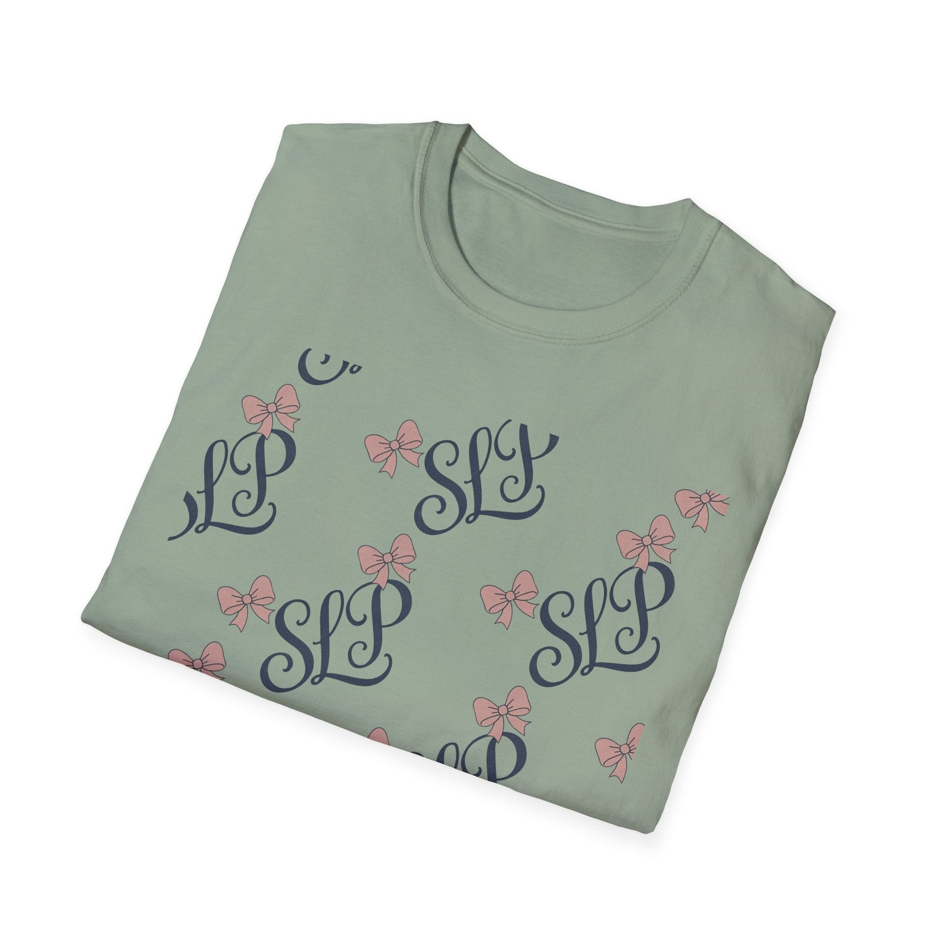 SLP Bow Tee - Softstyle T-Shirt for Speech Therapists - T-Shirt