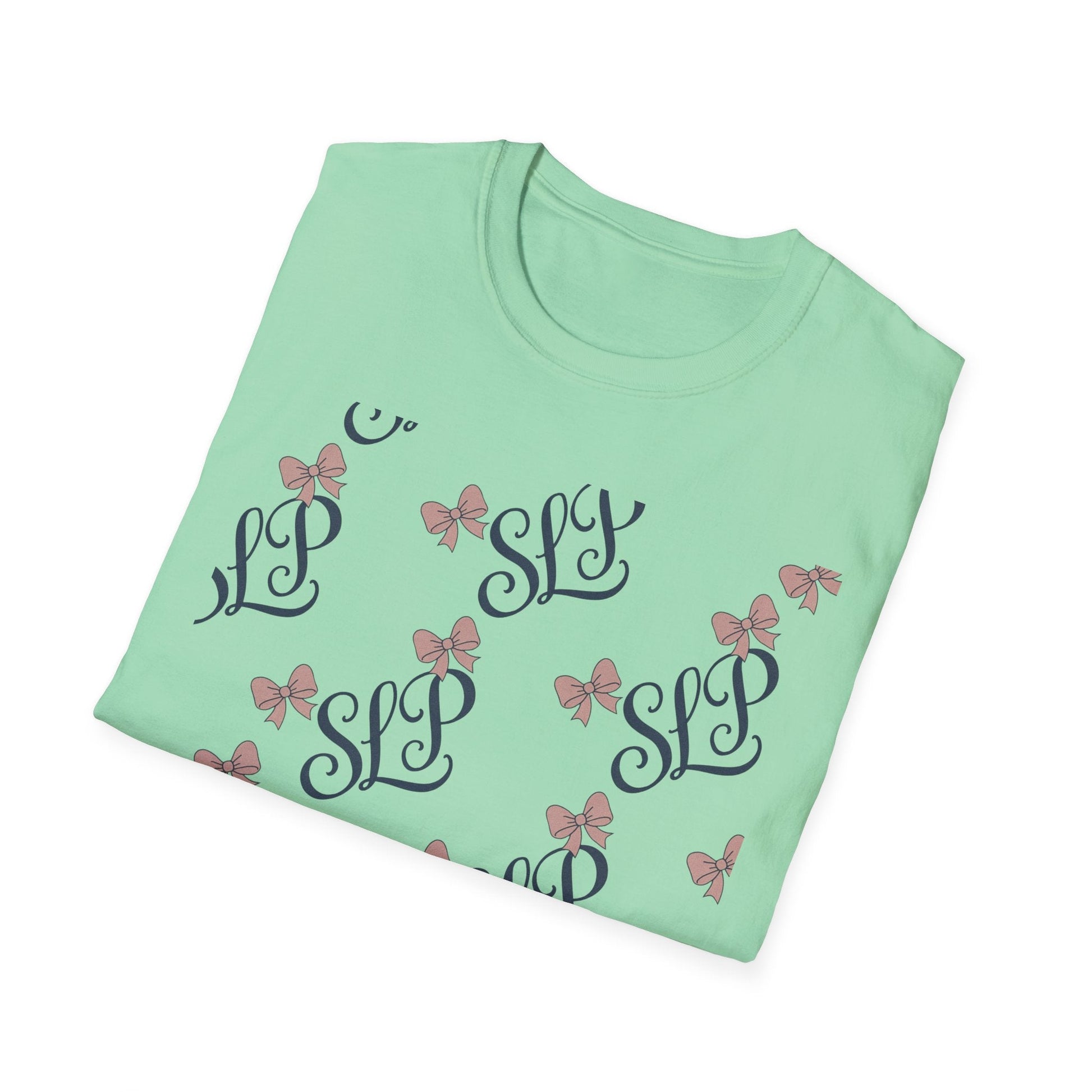 SLP Bow Tee - Softstyle T-Shirt for Speech Therapists - T-Shirt