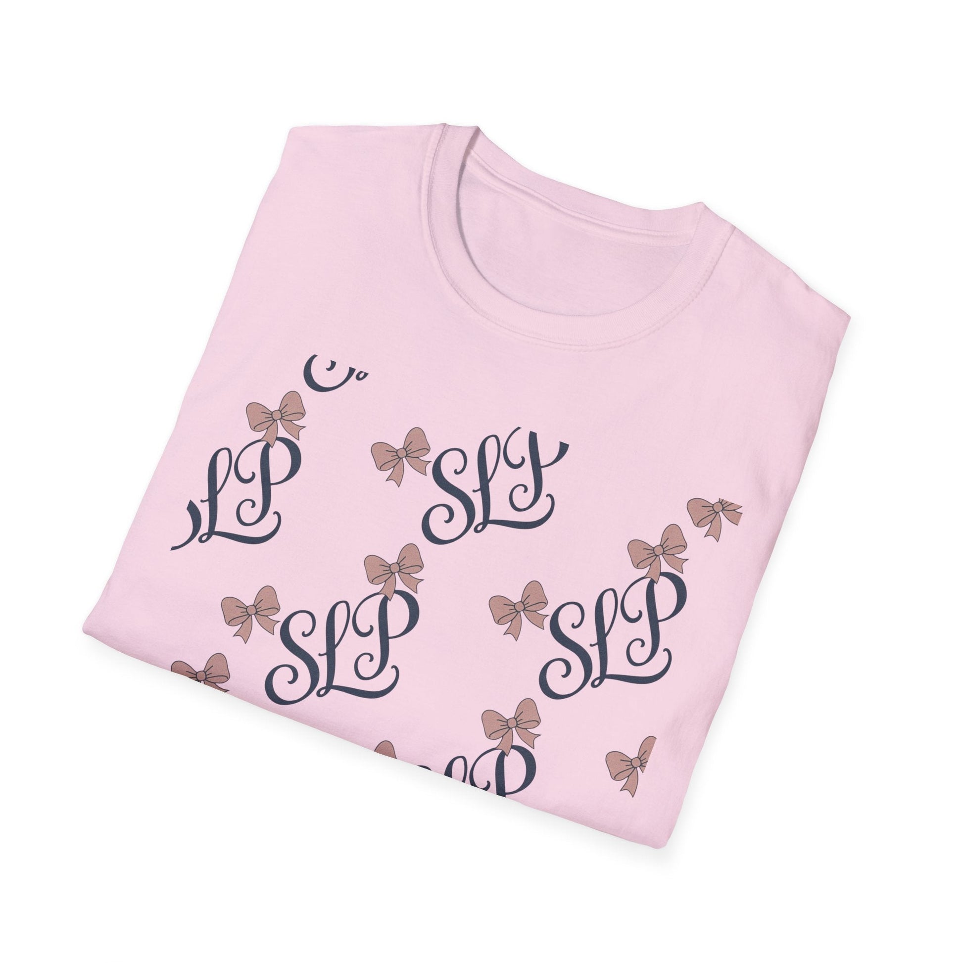 SLP Bow Tee - Softstyle T-Shirt for Speech Therapists - T-Shirt