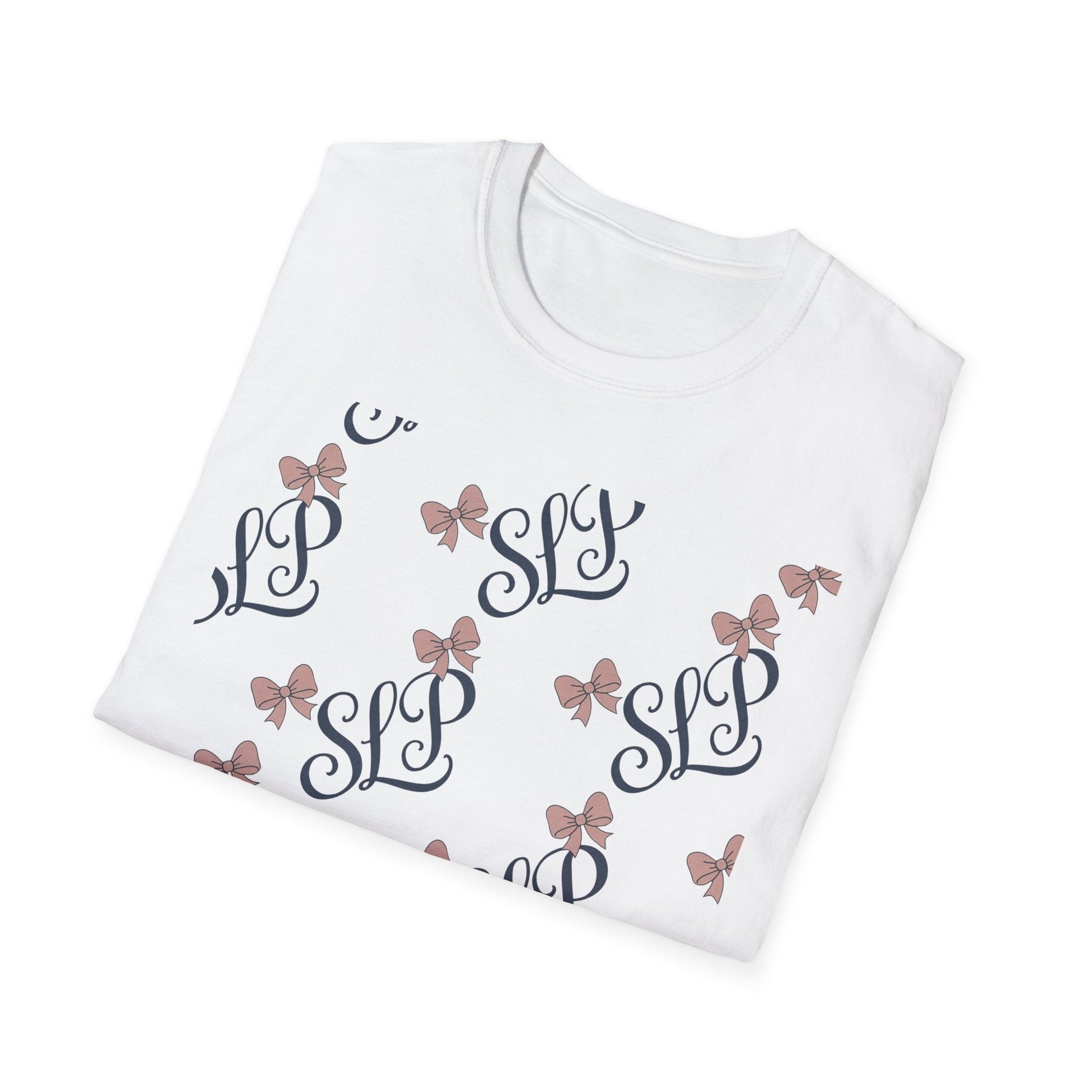 SLP Bow Tee - Softstyle T-Shirt for Speech Therapists - T-Shirt