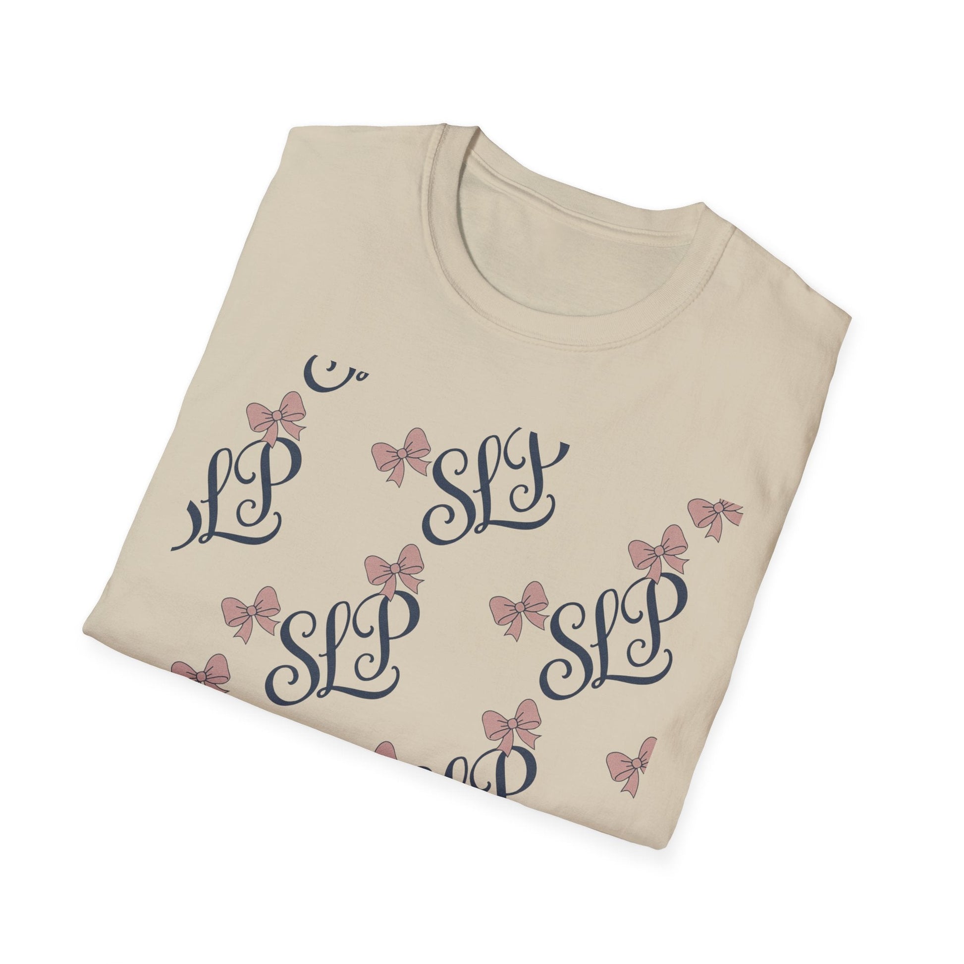SLP Bow Tee - Softstyle T-Shirt for Speech Therapists - T-Shirt
