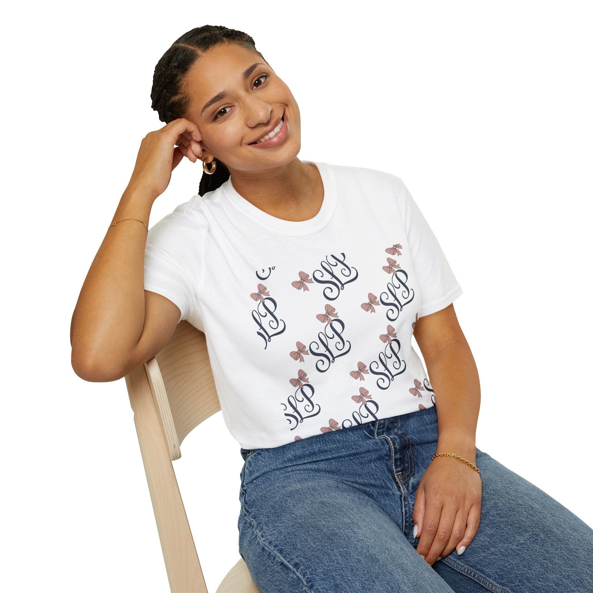 SLP Bow Tee - Softstyle T-Shirt for Speech Therapists - T-Shirt