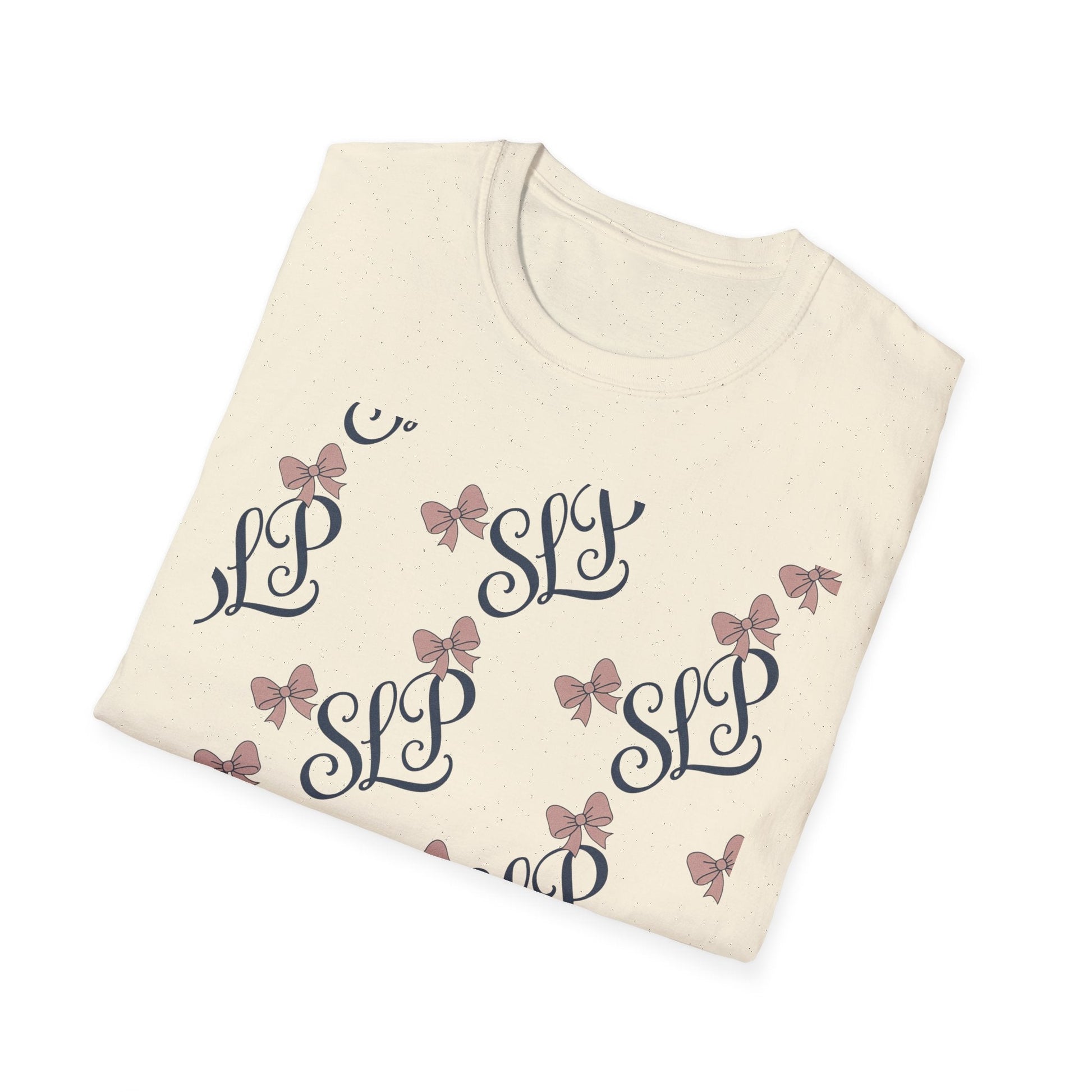 SLP Bow Tee - Softstyle T-Shirt for Speech Therapists - T-Shirt