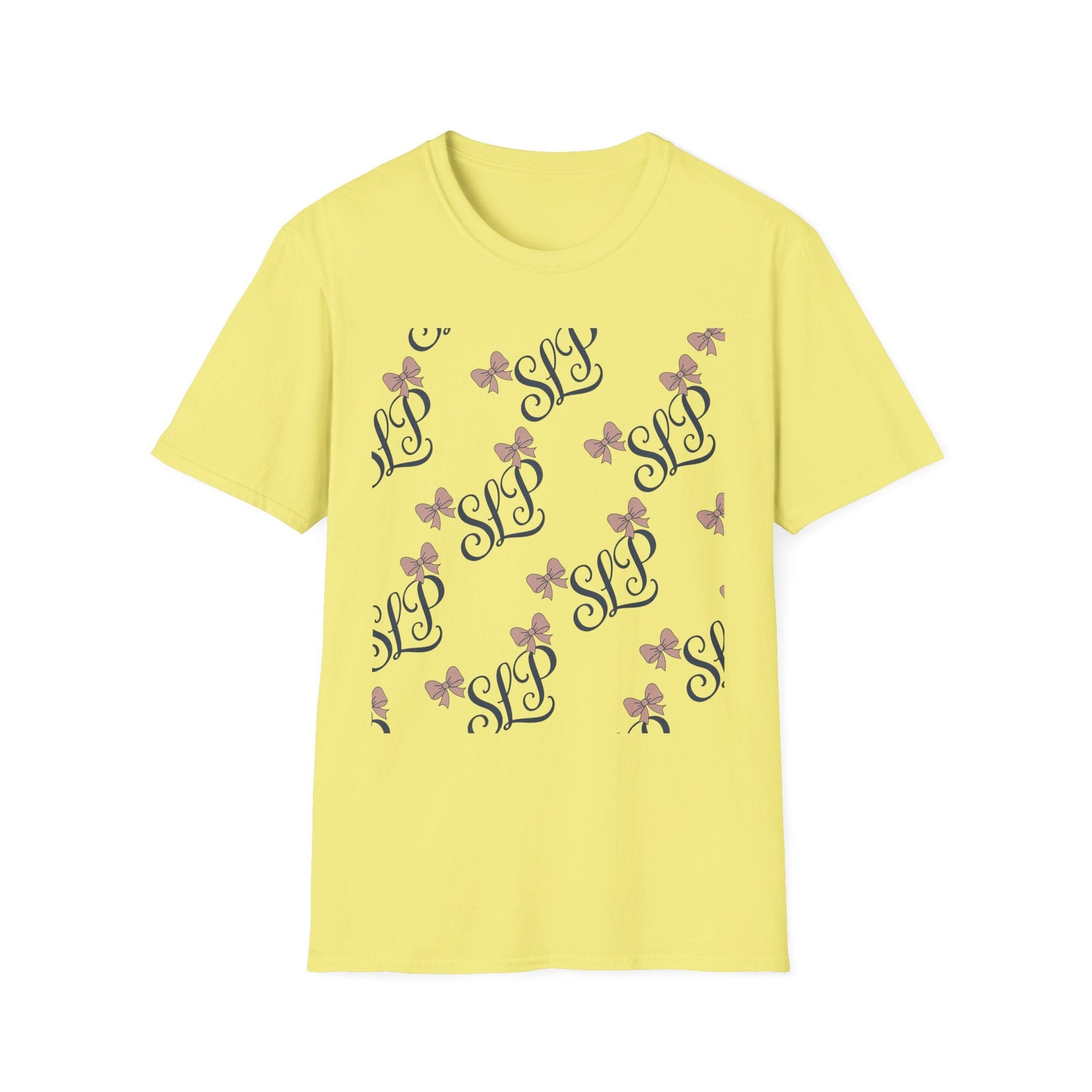 SLP Bow Tee - Softstyle T-Shirt for Speech Therapists - S / Cornsilk - T-Shirt