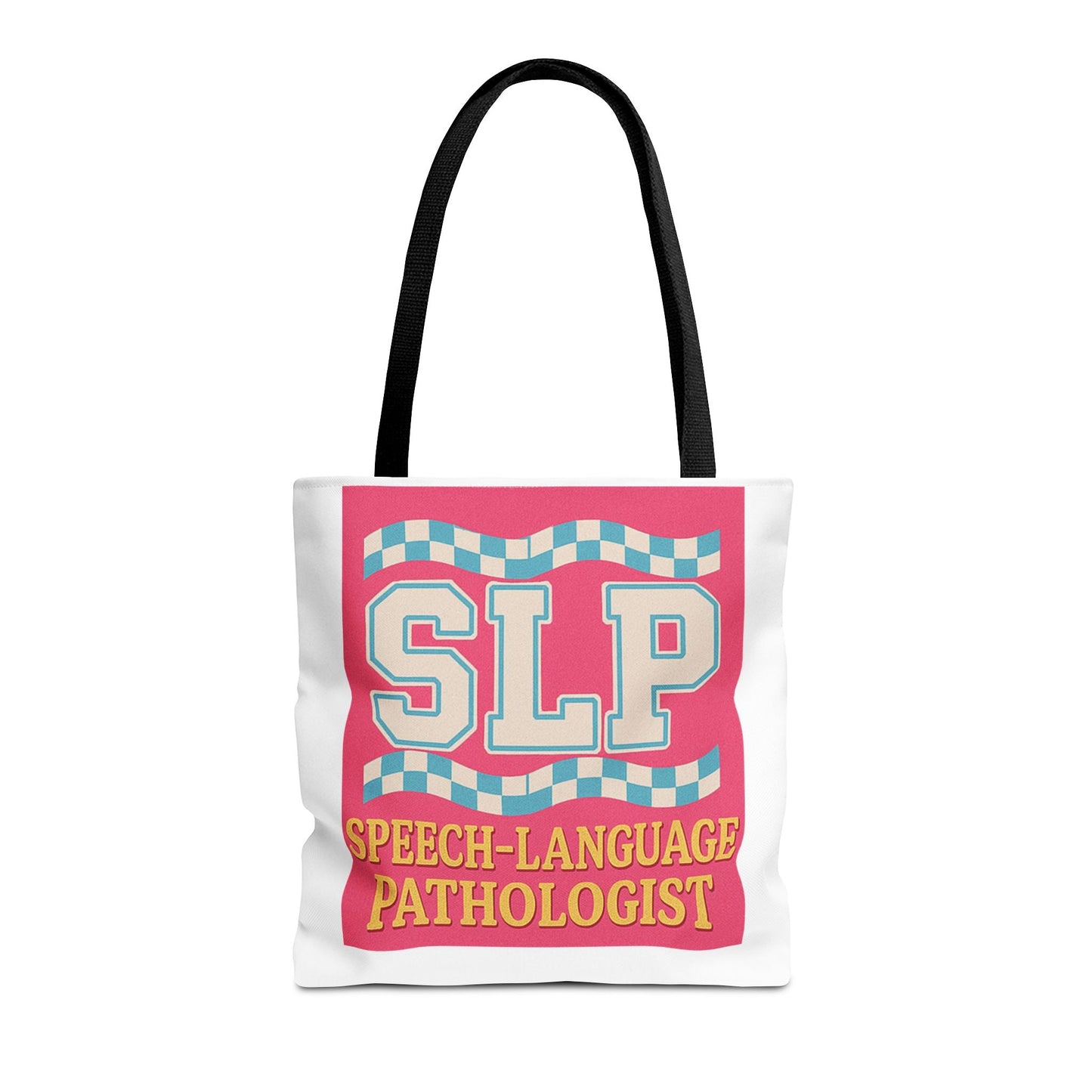 SLP Speech-Language Pathologist Tote Bag - 16’’ × 16’’ / Black - Bags
