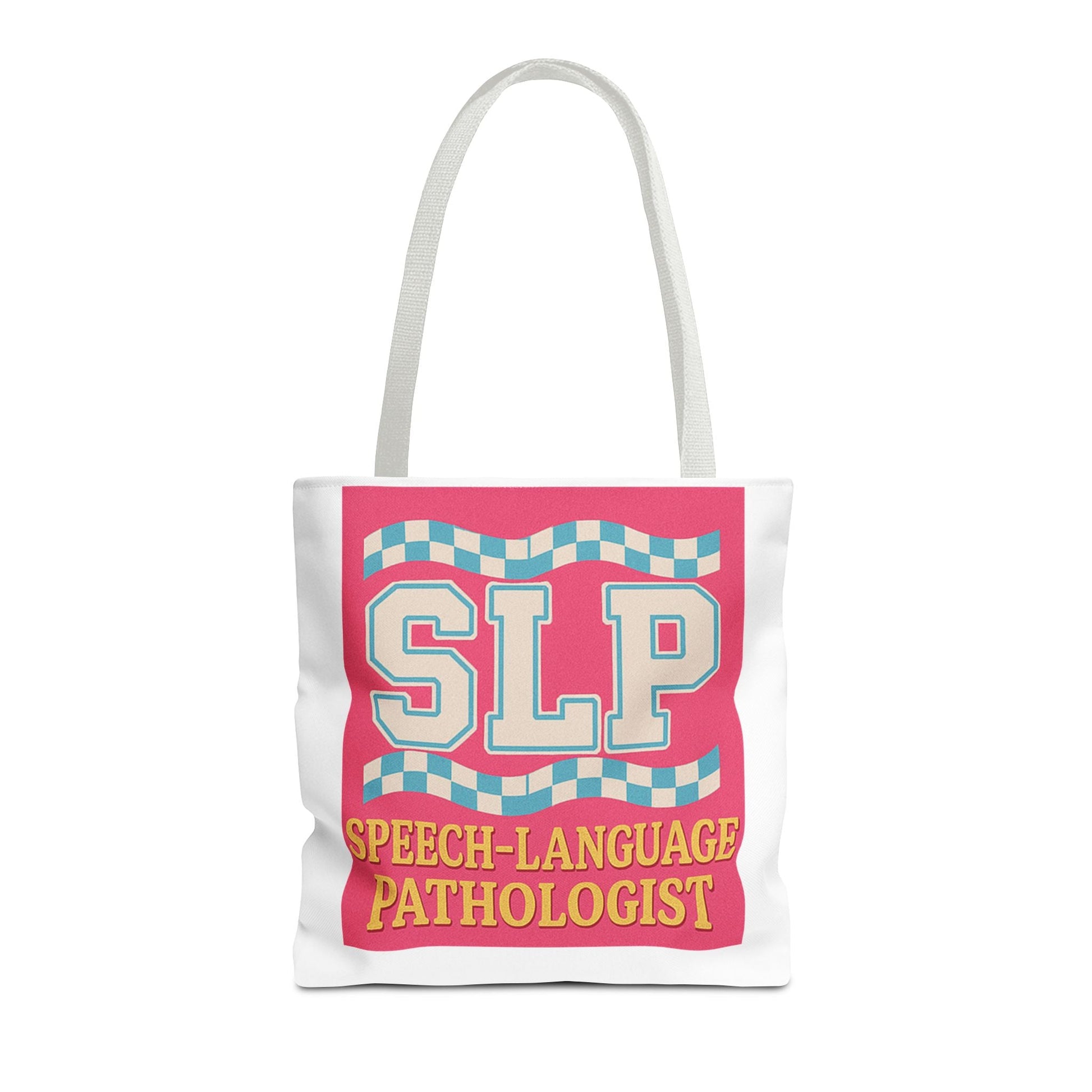 SLP Speech-Language Pathologist Tote Bag - 16’’ × 16’’ / White - Bags