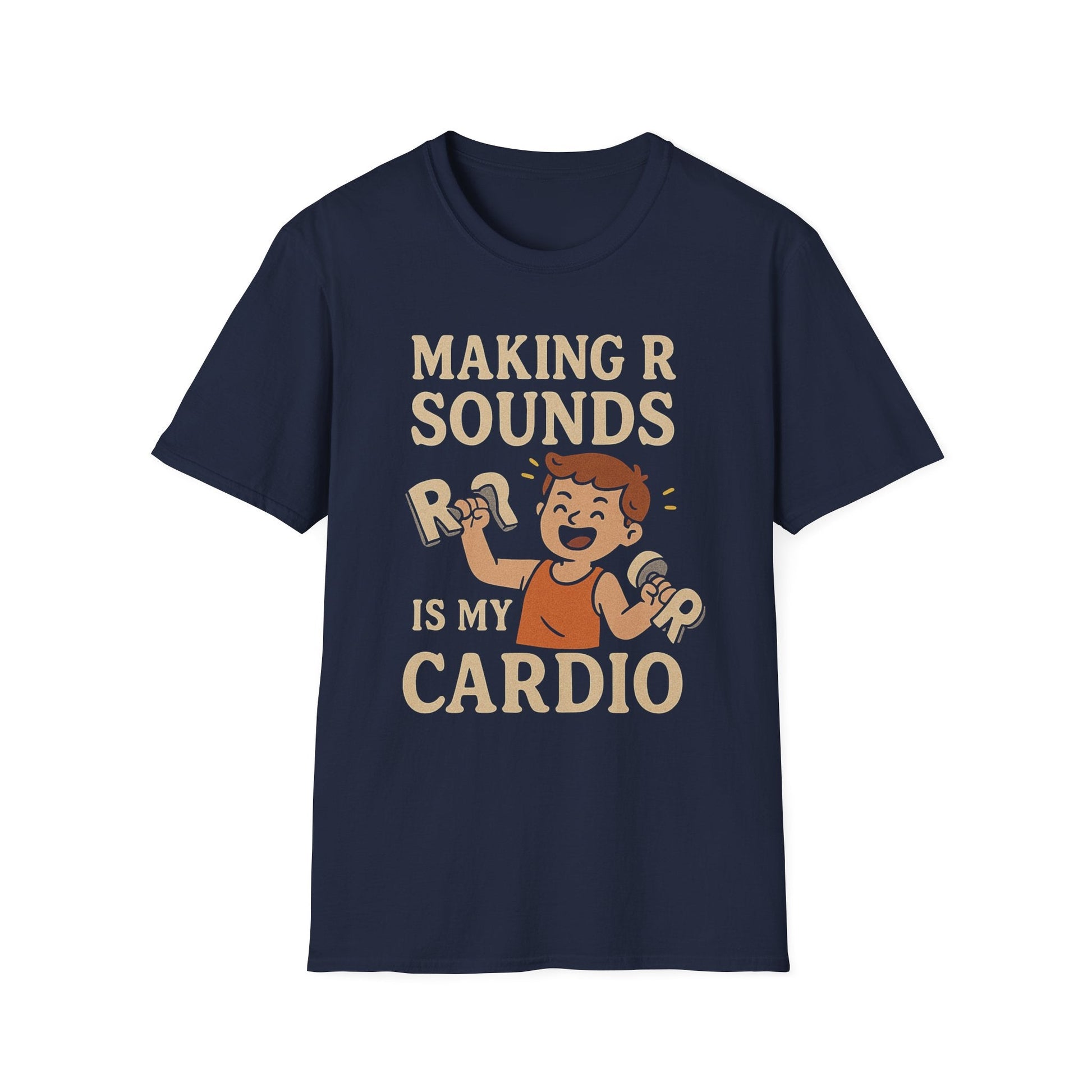 Speech Therapist T-Shirt - Making R Sounds is My Cardio SLP Shirt - XS / Navy - T-Shirt