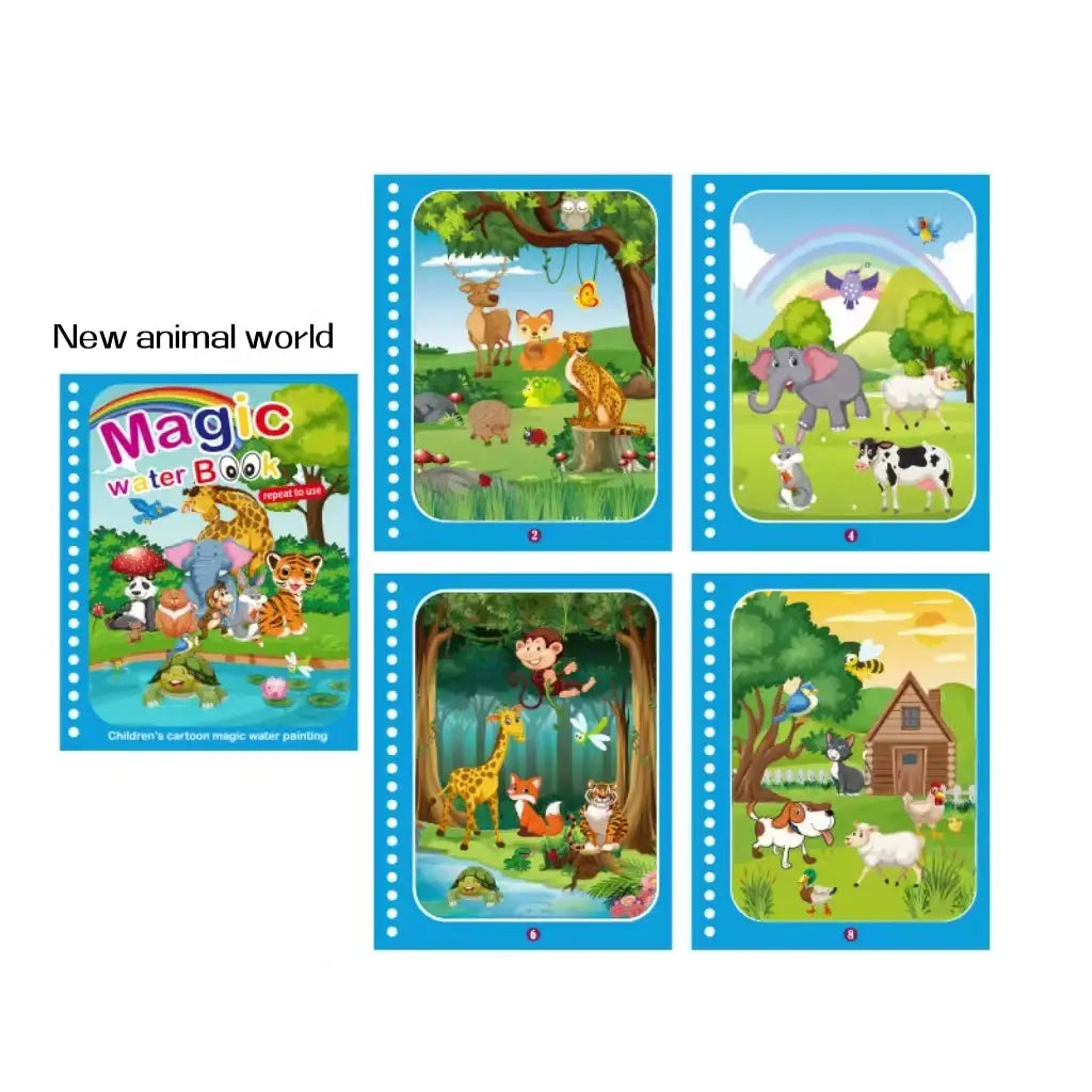 Magic water book montessori toys are reusable colored books magical water paintings children’s puzzle toys