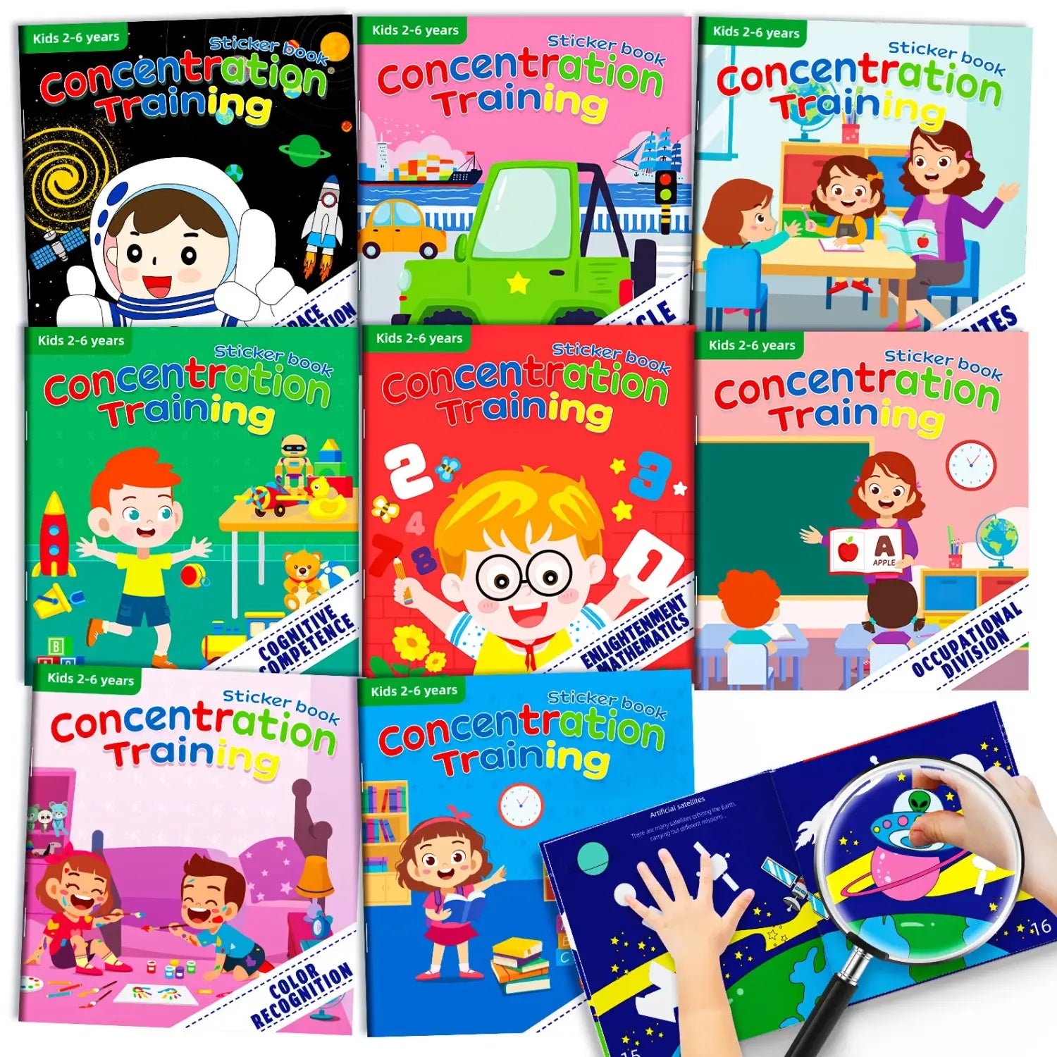Children’s Reusable Stickers Books Cartoon Stationery Stickers for Kids Early Education Cartoon Cute Stickers