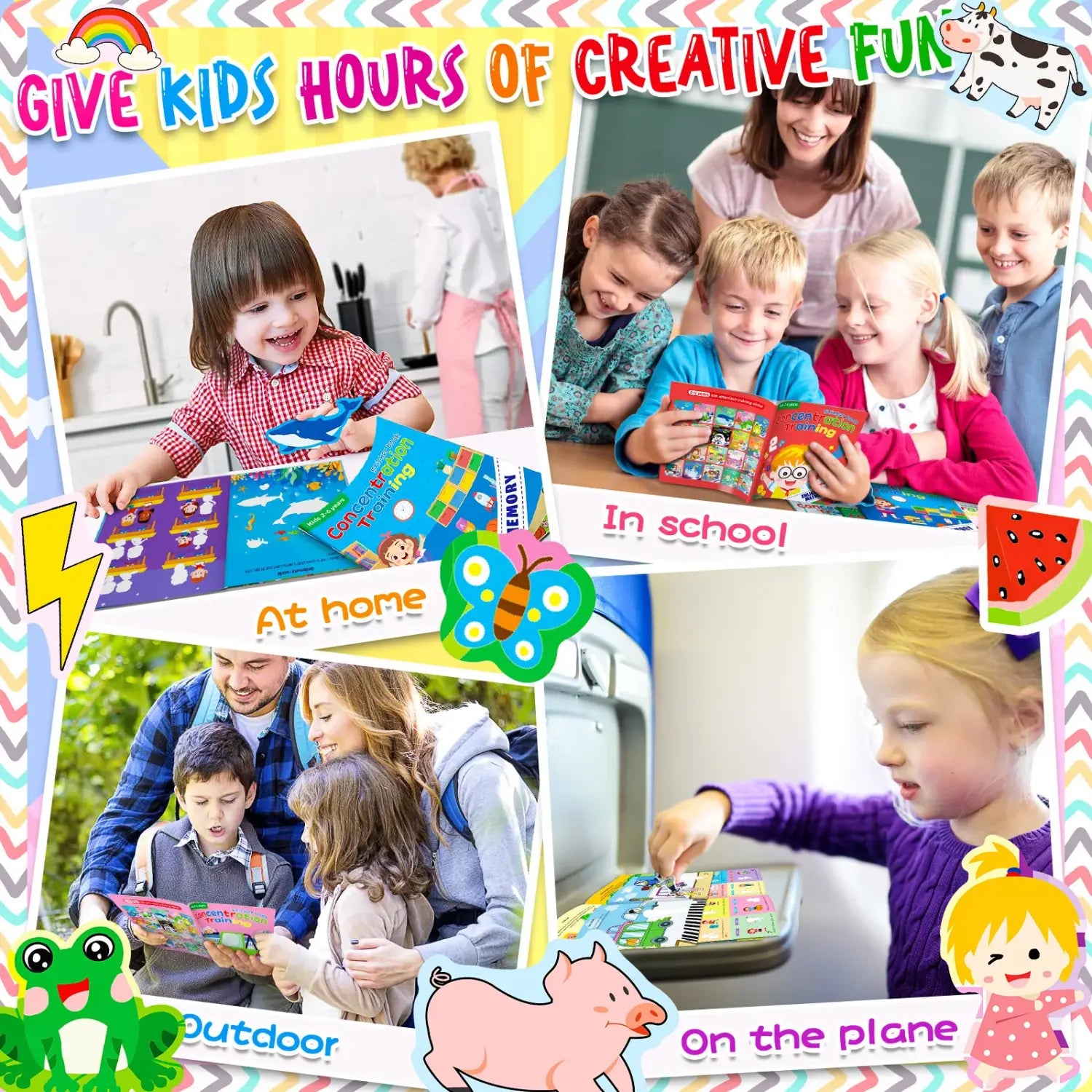 Children’s Reusable Stickers Books Cartoon Stationery Stickers for Kids Early Education Cartoon Cute Stickers
