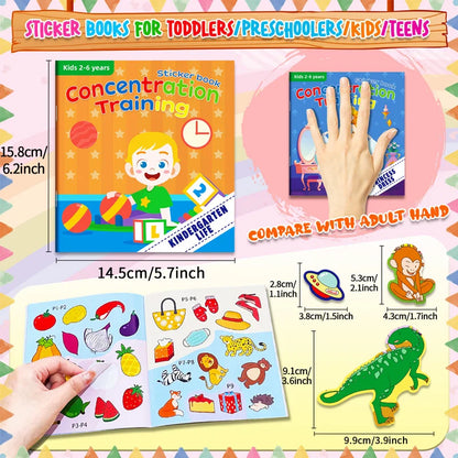 Children’s Reusable Stickers Books Cartoon Stationery Stickers for Kids Early Education Cartoon Cute Stickers