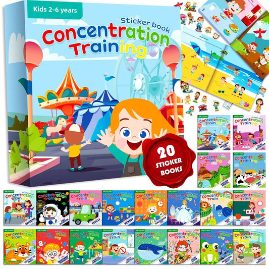 Children’s Reusable Stickers Books Cartoon Stationery Stickers for Kids Early Education Cartoon Cute Stickers