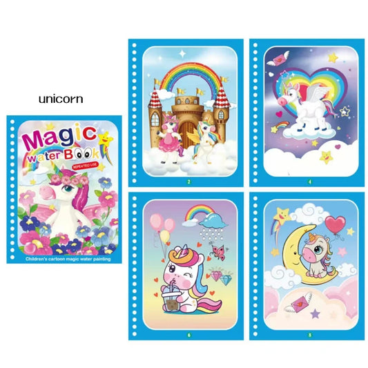 Magic water book montessori toys are reusable colored books magical water paintings children’s puzzle toys - random