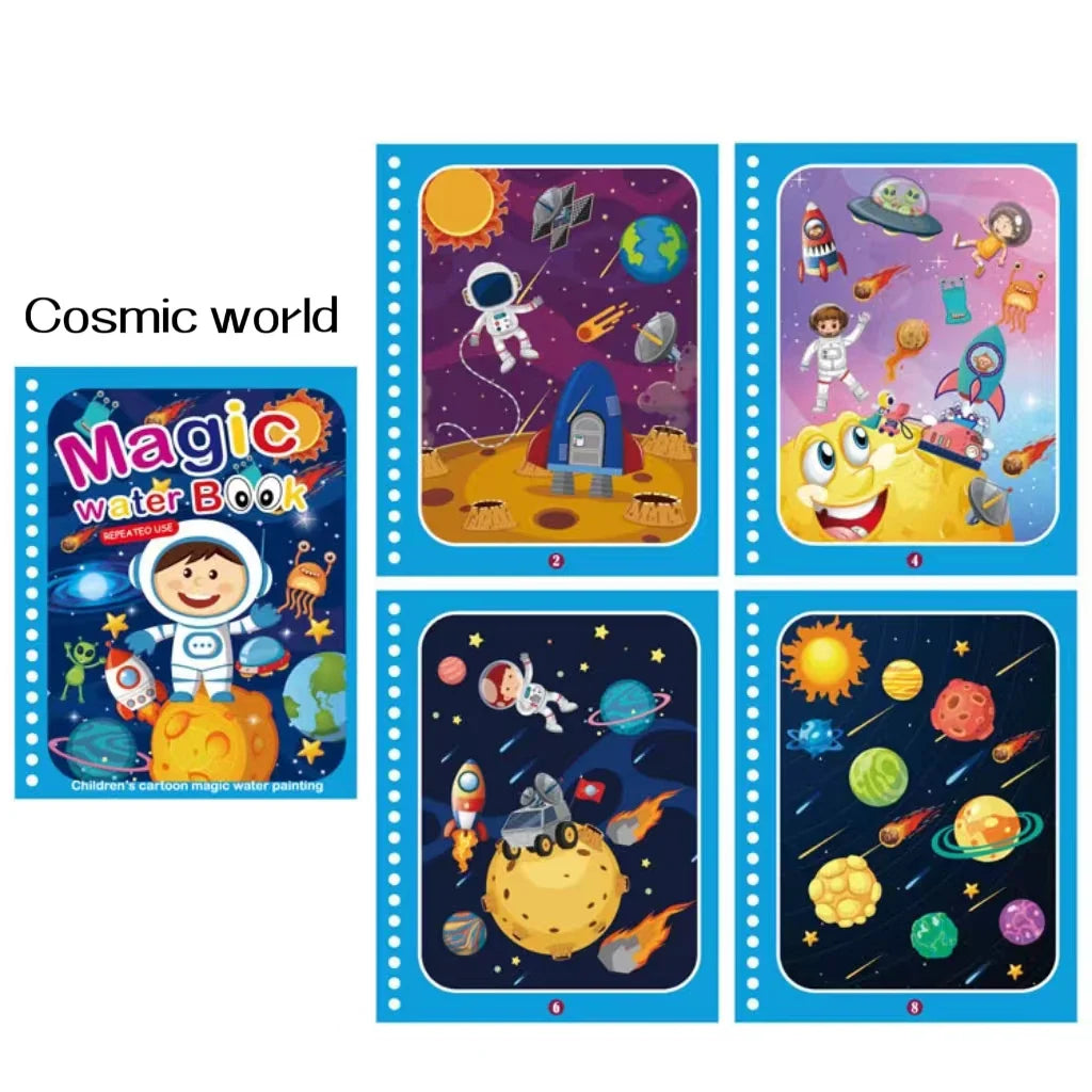 Magic water book montessori toys are reusable colored books magical water paintings children’s puzzle toys - random