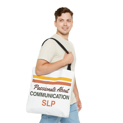 Passionate About Communication SLP Tote Bag - Perfect Gift for Speech-Language Pathologists - Bags