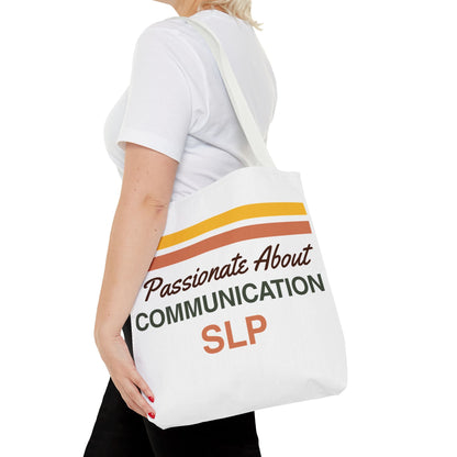 Passionate About Communication SLP Tote Bag - Perfect Gift for Speech-Language Pathologists - Bags