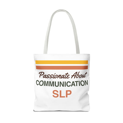 Passionate About Communication SLP Tote Bag - Perfect Gift for Speech-Language Pathologists - Bags