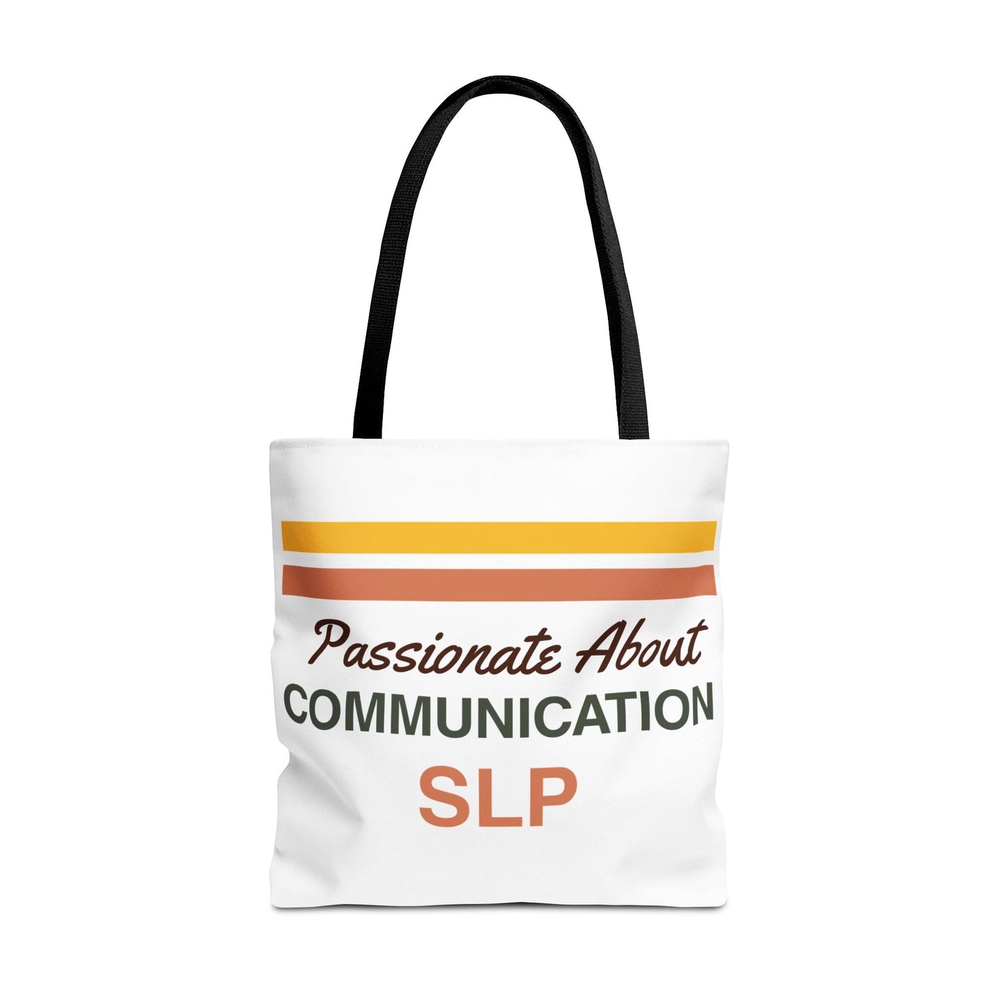 Passionate About Communication SLP Tote Bag - Perfect Gift for Speech-Language Pathologists - 18’’ × 18’’ / Black - Bags