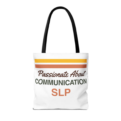 Passionate About Communication SLP Tote Bag - Perfect Gift for Speech-Language Pathologists - Bags