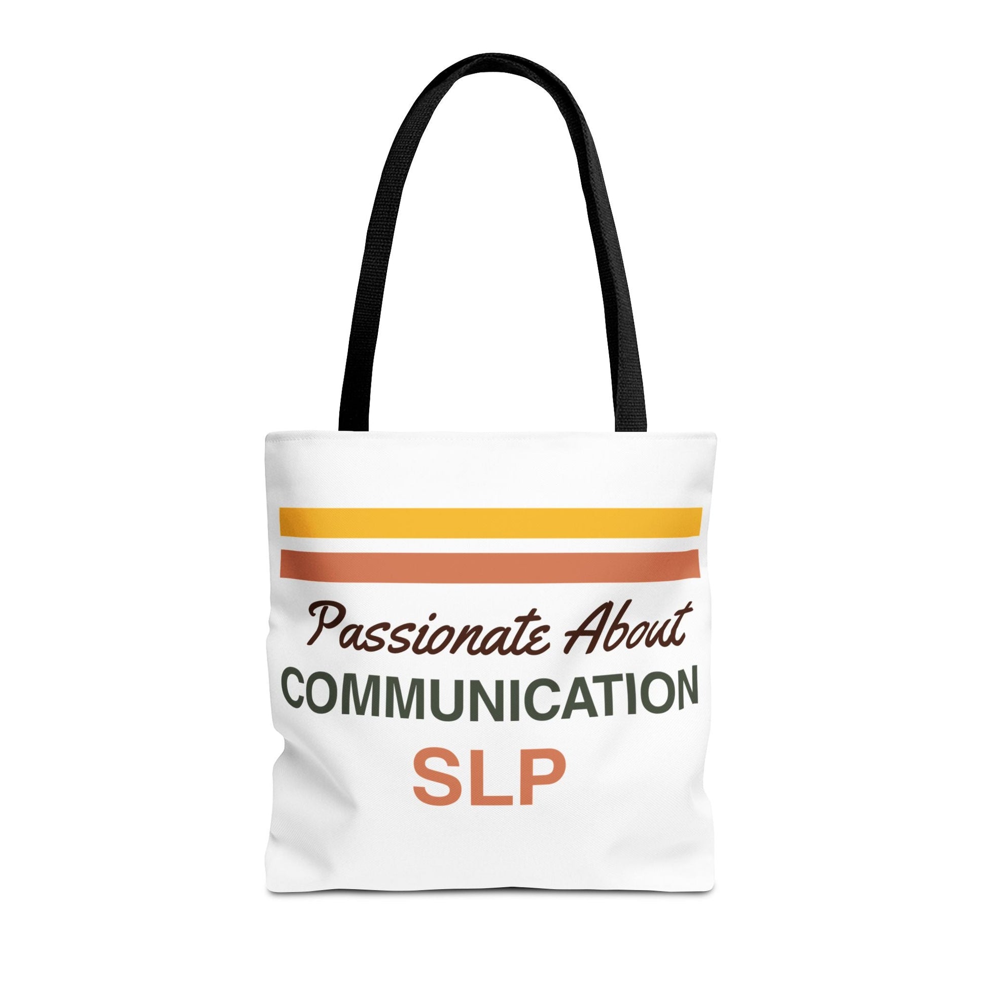 Passionate About Communication SLP Tote Bag - Perfect Gift for Speech-Language Pathologists - 16’’ × 16’’ / Black - Bags
