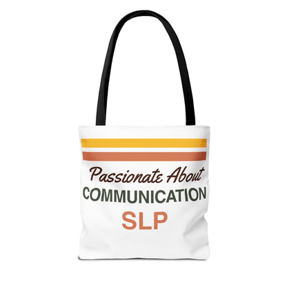 Passionate About Communication SLP Tote Bag - Perfect Gift for Speech-Language Pathologists - Bags