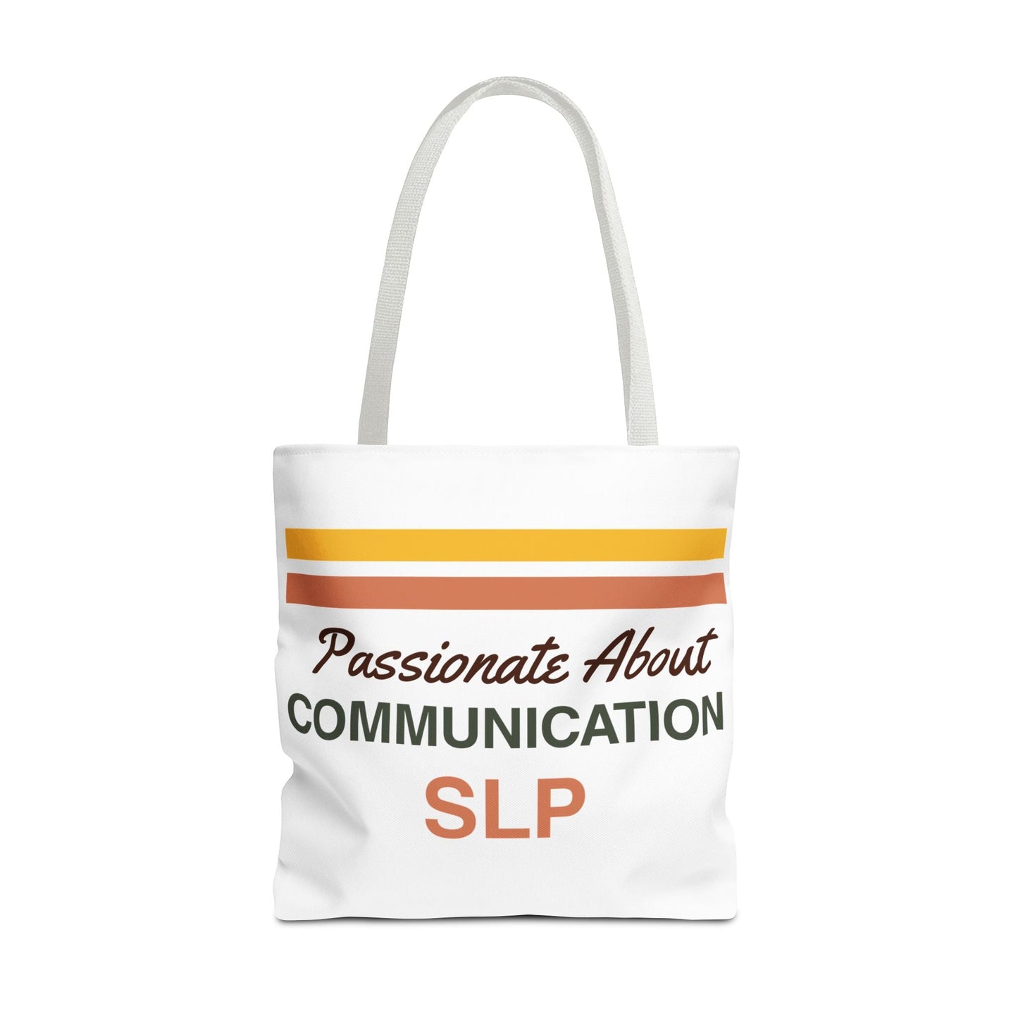 Passionate About Communication SLP Tote Bag - Perfect Gift for Speech-Language Pathologists - 18’’ × 18’’ / White - Bags