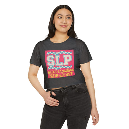 Preppy SLP Crop Top T-Shirt for Women’s Festival Fashion - T-Shirt