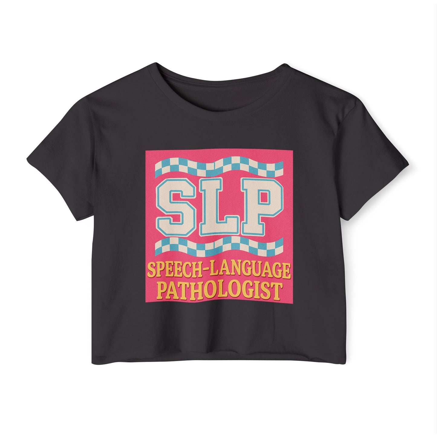 Preppy SLP Crop Top T-Shirt for Women’s Festival Fashion - XS / Black - T-Shirt