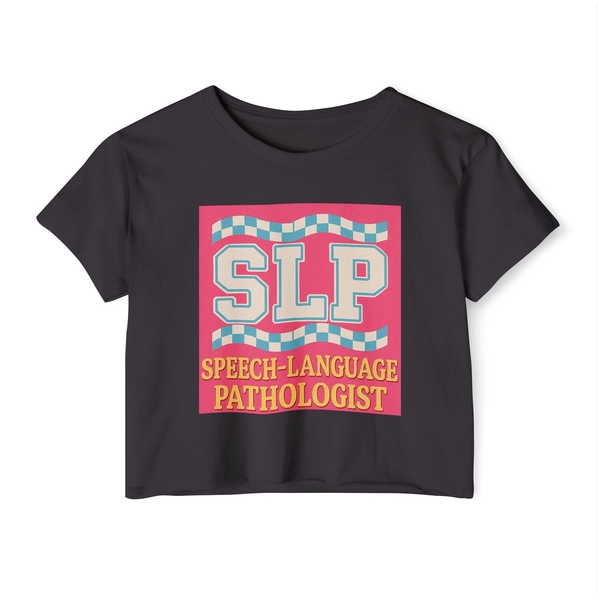 Preppy SLP Crop Top T-Shirt for Women’s Festival Fashion - XS / Black - T-Shirt