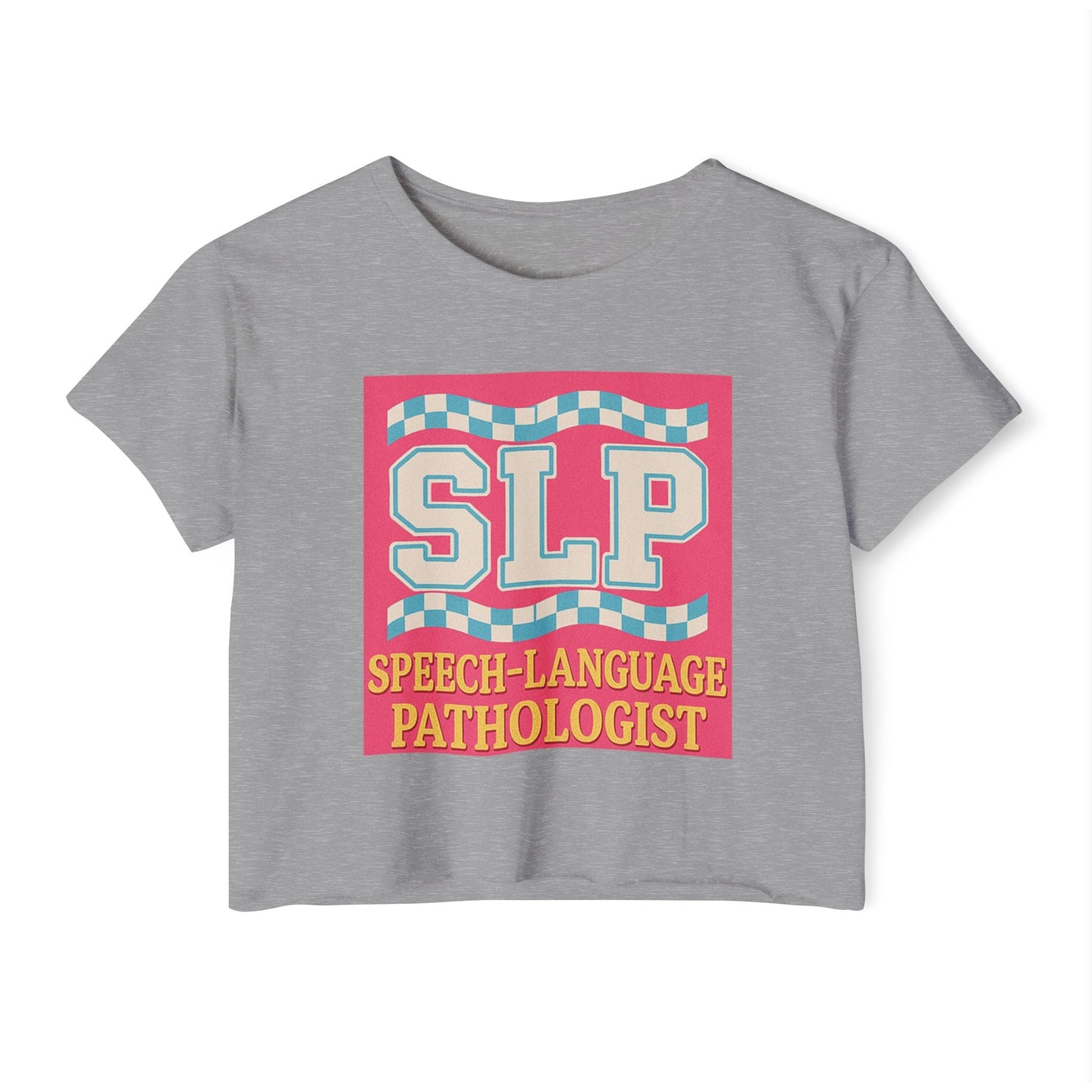 Preppy SLP Crop Top T-Shirt for Women’s Festival Fashion - XS / Heather Grey - T-Shirt