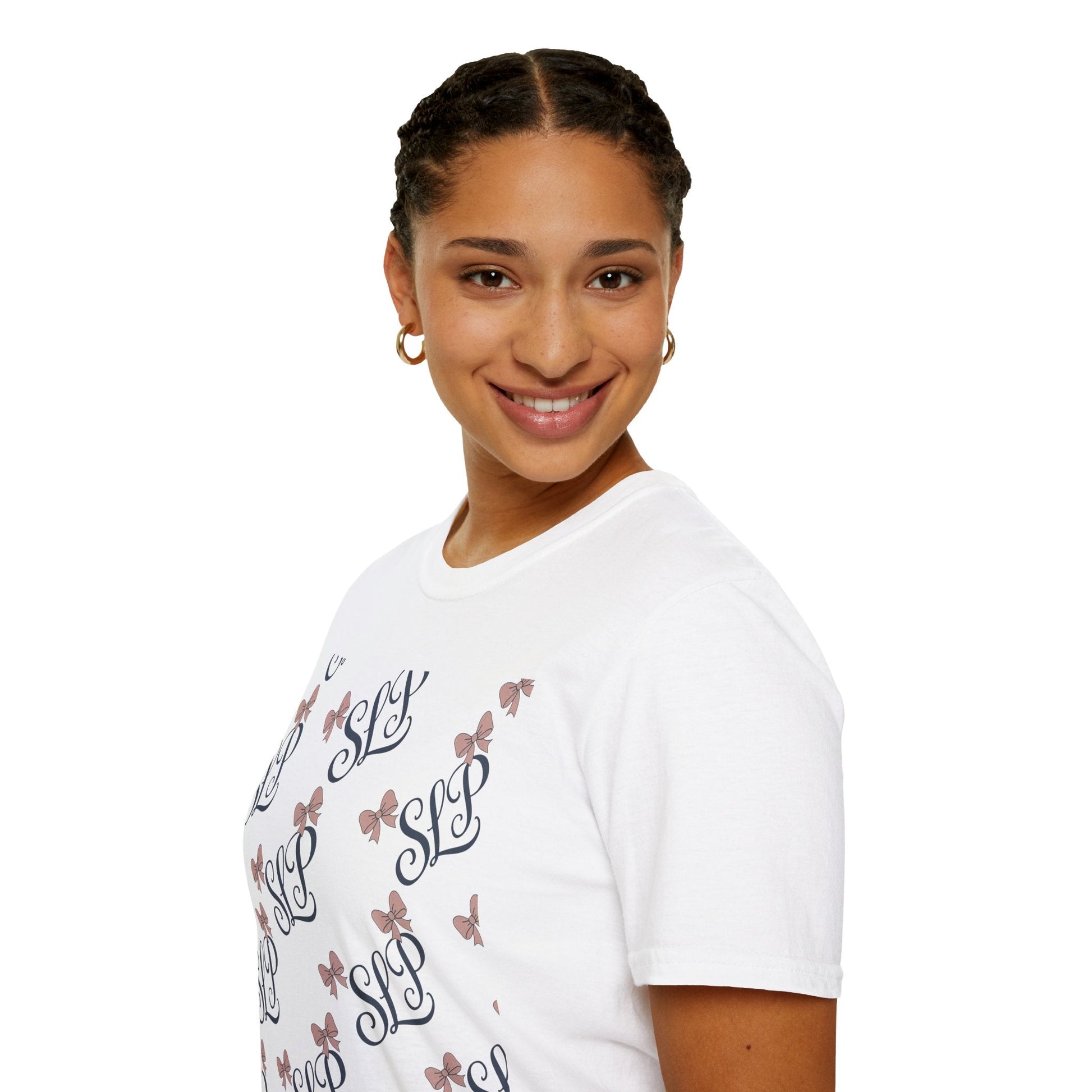 SLP Bow Tee - Softstyle T-Shirt for Speech Therapists - T-Shirt