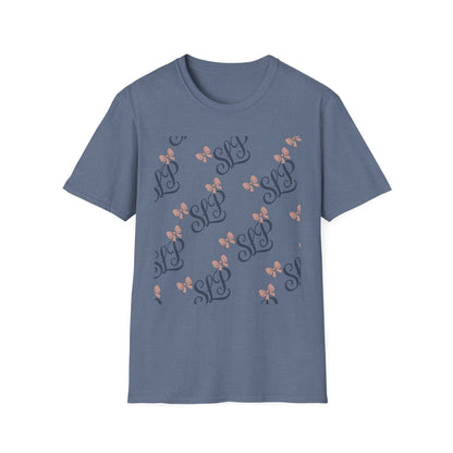 SLP Bow Tee - Softstyle T-Shirt for Speech Therapists - S / Heather Indigo - T-Shirt