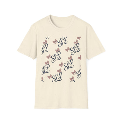 SLP Bow Tee - Softstyle T-Shirt for Speech Therapists - S / Natural - T-Shirt