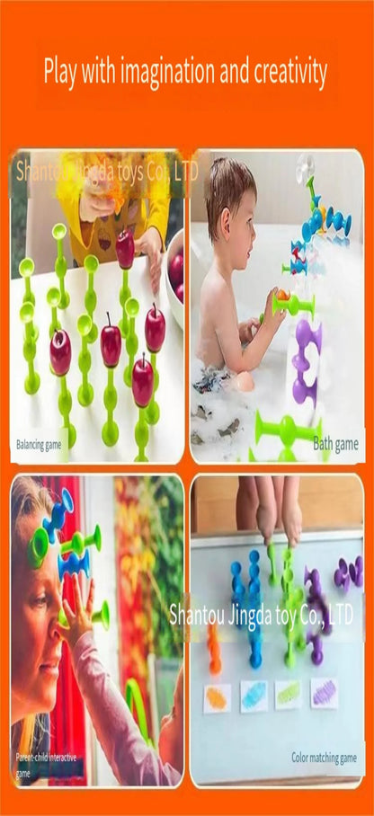 Sucula children’s educational suction cup soft building blocks variety of science and education children teaching AIDS
