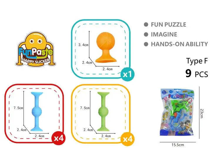 Sucula children’s educational suction cup soft building blocks variety of science and education children teaching AIDS